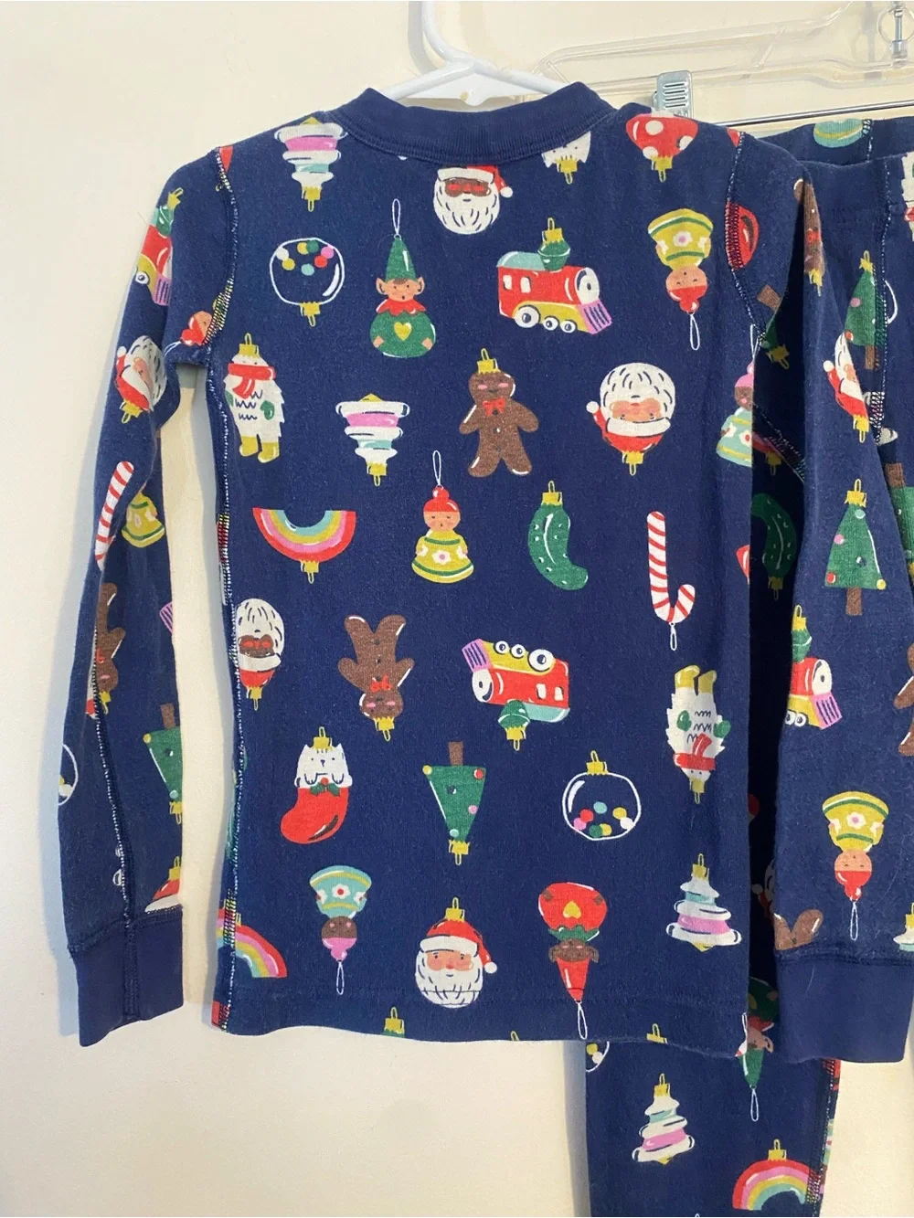 Hanna Andersson Christmas Pajama set size 120 / 6-7 Holiday tree gingerbread